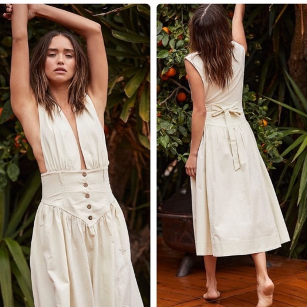 NWOT Free People Drop Waist MIDI Dress
